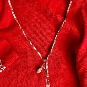 Beautiful St John knit evening jacket matching shell top trimmed w fine sequins